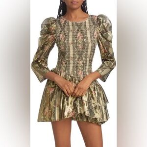 Brand new with tags! LoveShackFancy Greenwich Smocked Mini Dress Size Large